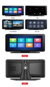 6.86 polegada Monitores Portáteis Acessórios Do Carro Night Vision Car Android 12 Traço Cam Monitor Carplay