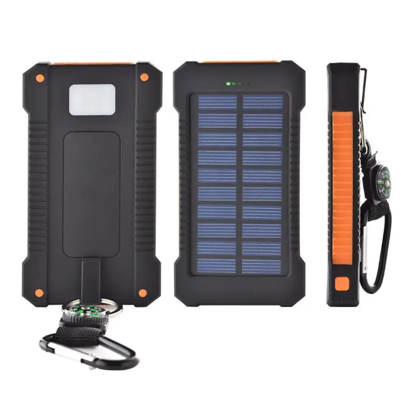X326 banca di energia solare Dual Usb Power Bank 20000mah batteria impermeabile portatile Power Bank pannello solare con luce a Led
