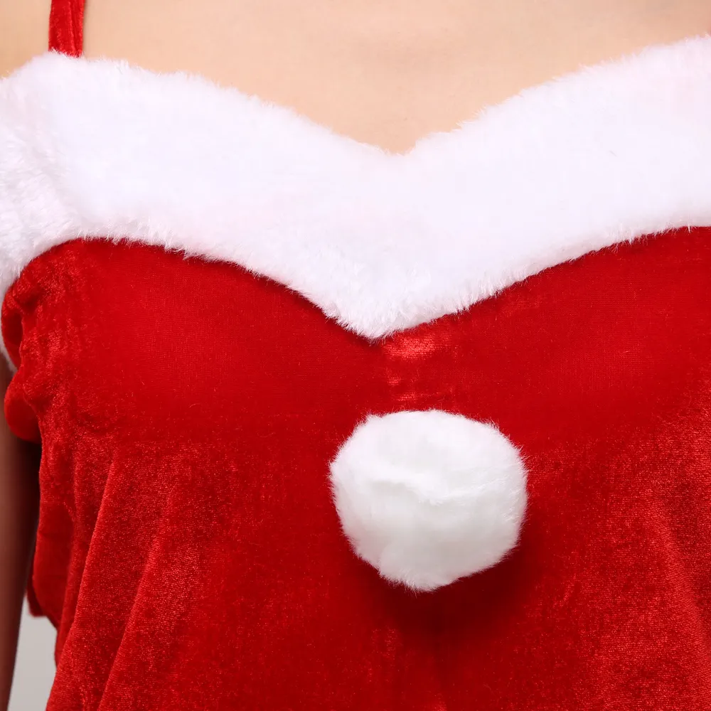 Disfraz de payaso para mujer adulta al mejor precio, traje de Navidad, vestido de diosa Sexy, Material de terciopelo Canario