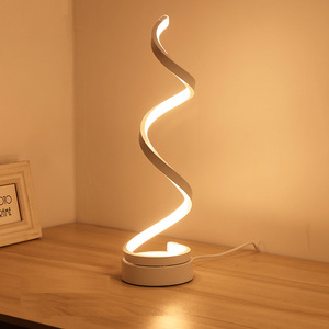 LED göz koruma akrilik gece lambası yatak odası çalışma S şekli avrupa okuma masa ışığı doğrusal masa lambası - Product Image 3