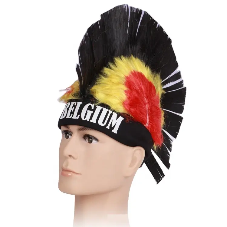 EK2024 Mohawk peruca com headband belgium cabeça cinto com peruca pente sintético