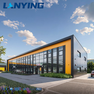 מבנה פרפאב מבנה פלדה מודרני עבור משרדים מודולריים או סדנאות עם קיר זכוכית עמיד - Product Image 2