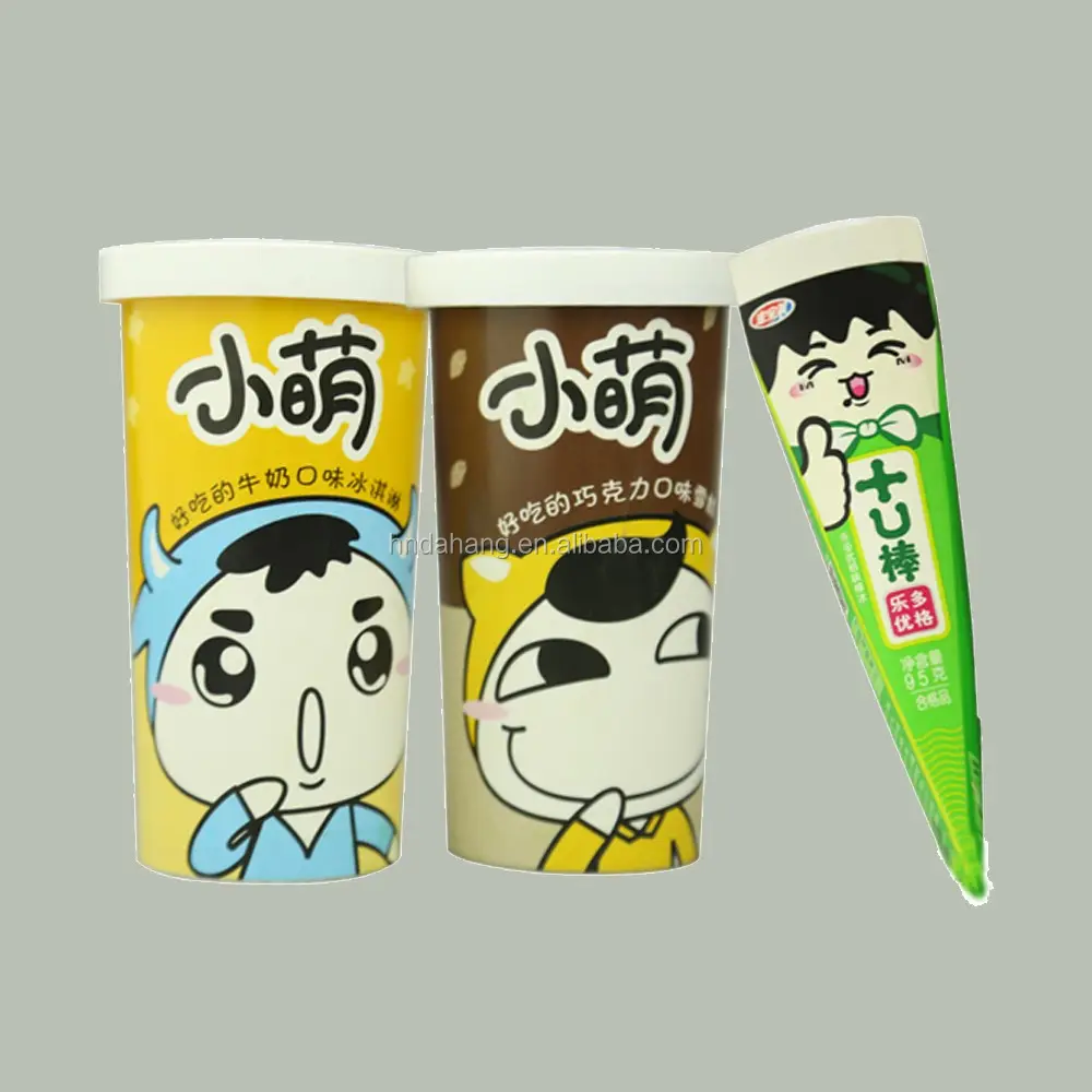 Calippo 튜브 에코 사용자 정의 디자인 아이스크림 포장 용기 공급 업체 도매 아이스크림 종이 콘 짜기 컵