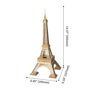 Robotime Rolife Contact получите 21% off TG501 модель здания Эйфелевой башни ручной работы 3D деревянные пазлы для взрослых - Product Image 1