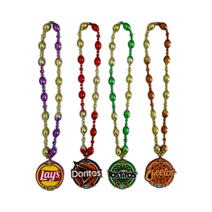 Personalisasi disesuaikan pencetakan lencana Mardi Gras manik-manik mode kalung manik-manik pesta kalung manik-manik - Product Image 1