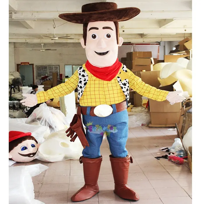 Costume da mascotte legnoso da cowboy in peluche per adulti CE di divertimento per la festa