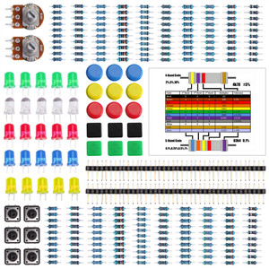 Kit pulsante elettronico Kit componenti elettronici di base con potenziometro di precisione, cicalino, condensatore per kit fai da te Arduino