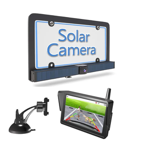 5inch Solar Digital Wireless <strong>Car</strong> USA License Frame <strong>Car</strong> Reversing Aid Durable Rear View Camera