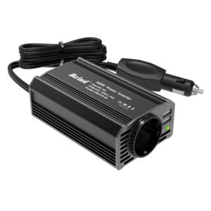 Convertidor Meind de CC a CA de 300W, salida de 2CA, 2USB, entrada de 12 voltios a salida de 110V, onda sinusoidal de 600W, potencia máxima, Uso automotriz