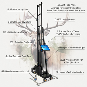 PrintPro <strong>20</strong> Sq.m./H Automatic 5D <strong>Printer</strong> for Wall Painting Machine UV 3d Wall <strong>Printer</strong> Painting Machine - Product Image 4