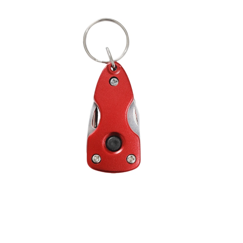Keychain knife with flashlight red