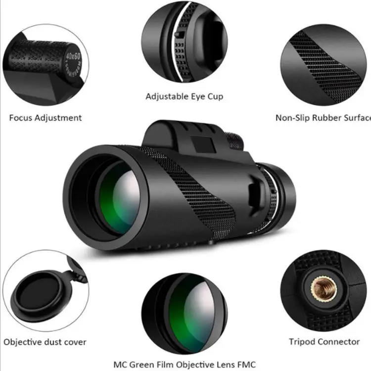 12x50 Monocular Telescope for Phone New Hot Sale Monocular for Hunting Camping Travel Scenery with Smartphone Holder   Tripod