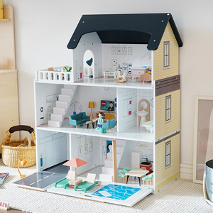 บ้านตุ๊กตาไม้เจ้าหญิงสุดหรู ของเล่น DIY เป็นมิตรกับสิ่งแวดล้อม ของเล่นเสริมพัฒนาการแบบมอนเตสซอรี่สำหรับเด็กก่อนวัยเรียน - Product Image 2