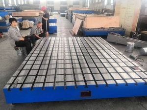 重型铸铁面板钳工标记板精密铸铁检查台三坐标平台带t型槽