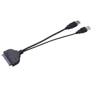 Dual <strong>USB</strong> 2.0 to SATA Adapter Cable 2.5 Inch 3.5 Inch Mechanical SSD HDD Hard Disk Adapter with 5.5mm DC Power Port - Product Image 2