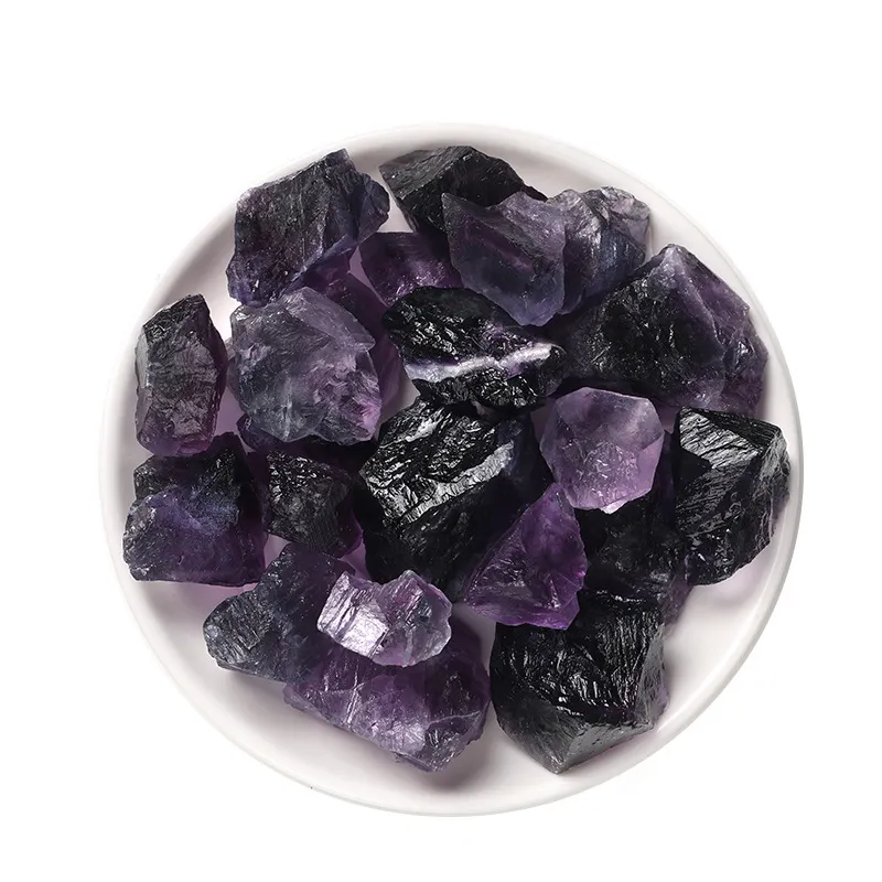 Оптовая продажа, Лидер продаж, необработанный натуральный фиолетовый флюорит, образцы камней, необработанный кристалл, минеральный камень, гравий