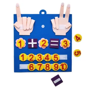 キッズモンテッソーリおもちゃフェルトフィンガーナンバー幼児を数える子供のための数学のおもちゃインテリジェンスは忙しいボードを開発します - Product Image 5