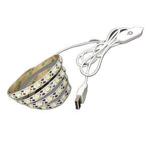 USB güç 5V Led şerit işıklar SMD 5050 0.3/0.5/1/2/3/4/5 metre dokunmatik dimmer anahtarı ile gösterge ışığı - Product Image 1