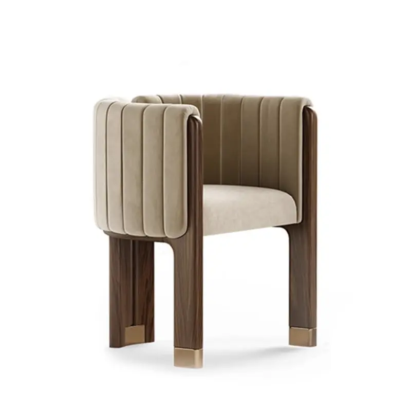 Silla de comedor de caña Nórdica al por mayor, silla de mano rústica, sillón de madera maciza, silla de goma de Fresno, madera europea moderna