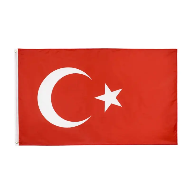 Nuoxin منتجات جديدة مزدوجة مخيط الجملة 100% البوليستر الساخن بيع الأسهم كبيرة في الهواء الطلق علم تركيا مع تركيا