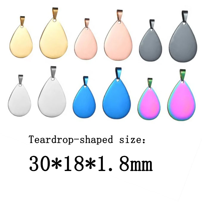 D1 mélange de couleurs en forme de larme taille 30*18*1.8mm