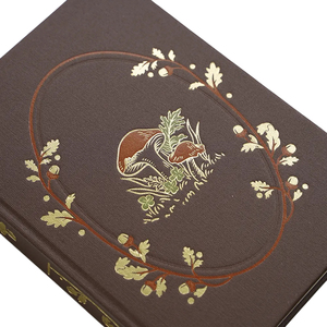 Graues Blumen besticktes Notizbuch A5 Spitzen besatz Romantisches kleines Blumenmuster-Stoff journal für Geschenk mit Pilz muster