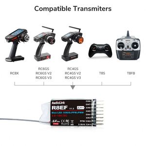 Radio link R8EF 2,4 GHz 8-Kanal-RC-Empfänger-Unterstützung S-Bus/PPM/PWM-Signal für 8CH T8FB T8S RC-Sender RC-Auto-Boot-Flugzeug - Product Image 4