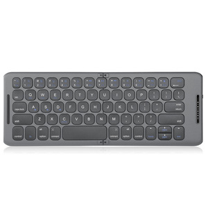 Silent Rechargeable Gray Double Folding Slim Keyboard Mini Foldable Bluetooth Wireless Keyboard for Phone Notebook <strong>Computer</strong> - Product Image 3