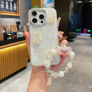 สร้อยข้อมือลูกปัดกุหลาบลายคริสตัลใสเคสโทรศัพท์มือถือ PC สำหรับ iPhone 6 7 8 x XR XS 11 15 16 PRO MAX" - Product Image 4