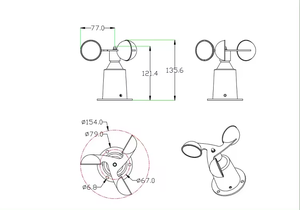 Ce認定高精度プラスチックパルス風速センサー - Product Image 5