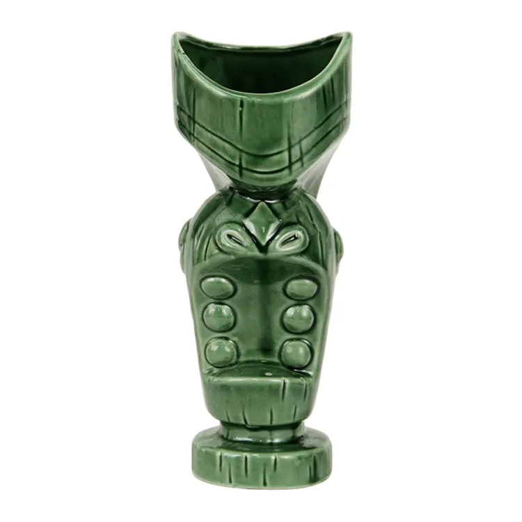 Caneca havaiana grande porcelana, caneca copo de vinho cerveja design de boca vidro de tiki cerâmica