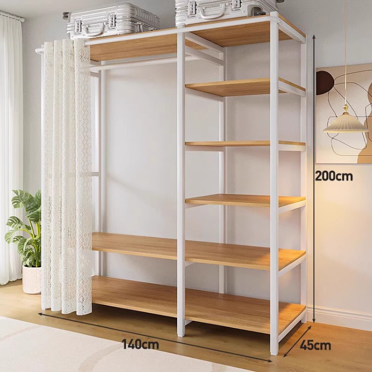 140*45*200-white frame steel and wood combination