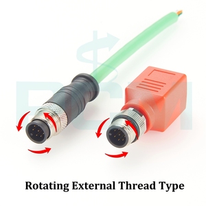 Adaptador giratorio M12 A-Code de 8 pines macho a RJ45 para automatización Industrial Ethernet DeviceNet Machine Vision Camera - Product Image 2