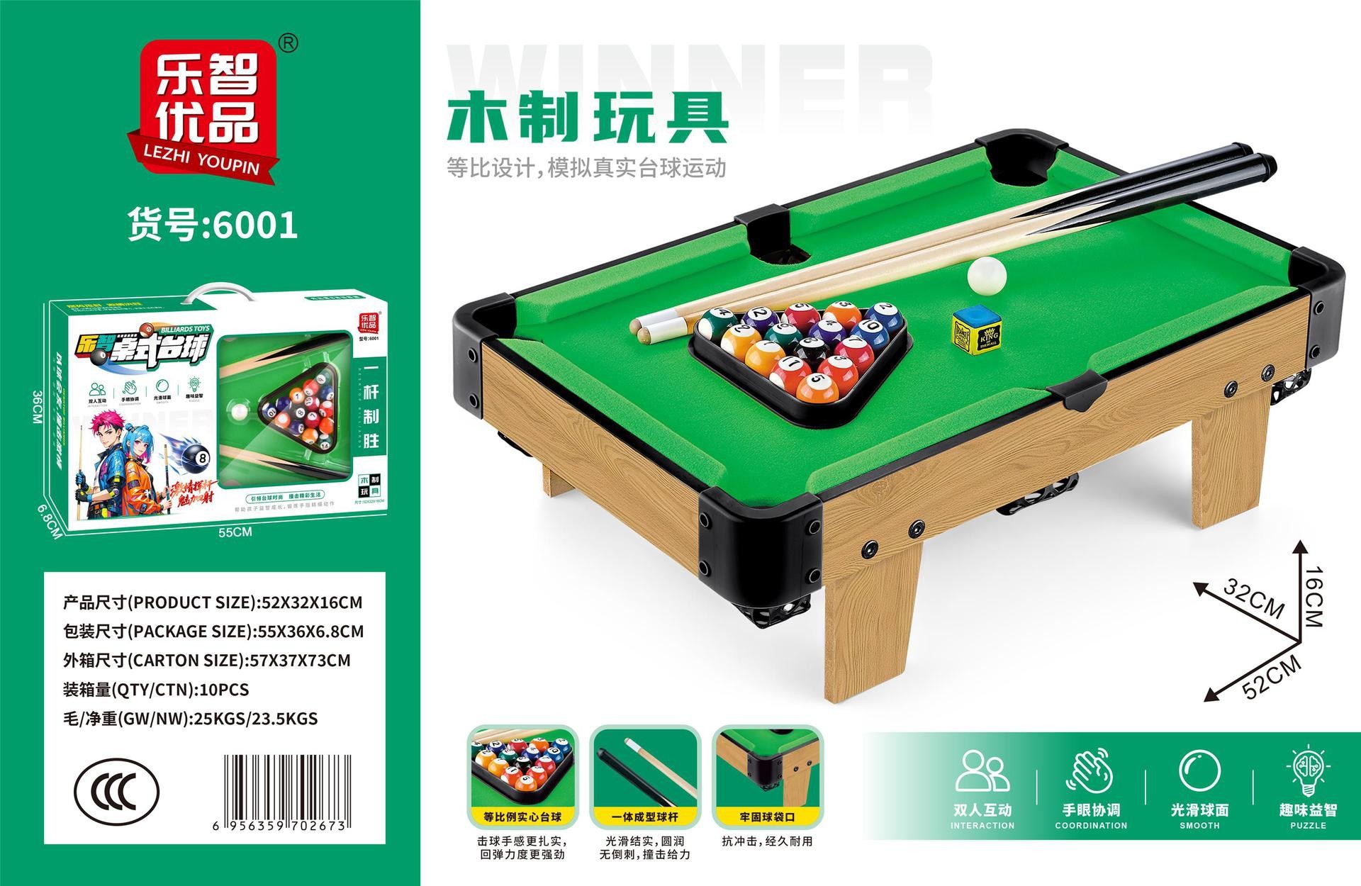 6001-Mesa de billar de madera