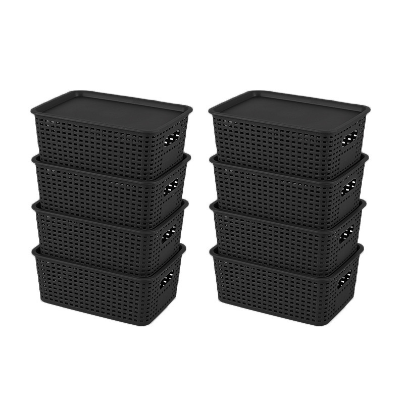 Black with lid, 8-pack
