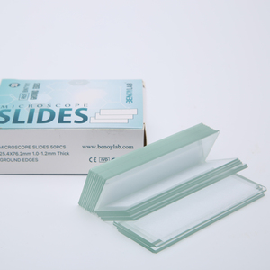 Portaobjetos de vidrio de microscopio desechable BENOYLAB 7101 con cubiertas de vidrio