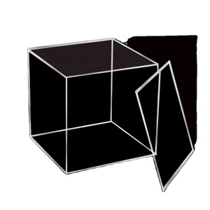 Acrílico personalizado caixa de exposição acrílica transparente caixa lateral 5 com tampa/tampa deslizante ou base acrílico plexiglass caixa cubo para alimentos rosa
