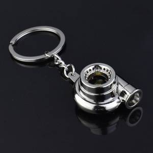 Custom Logo Mini Spinning Turbine <strong>Key</strong> Chain Ring Keyring Keyfob Metal Piston Disc Brake Rotor <strong>Turbo</strong> Car Part Keychains