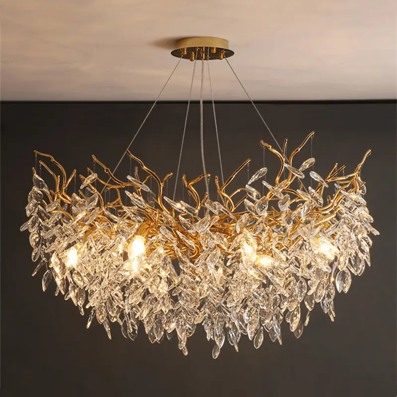 Prix usine Moderne Pendentif Lumières Salon Branche D'arbre Lustre Cristal