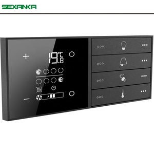 SEXANKA KNX EIB akıllı ev otomasyon sistemi 8 Gang sıcaklık kontrolü basma düğmesi akıllı dokunmatik ekran duvar anahtarları - Product Image 2