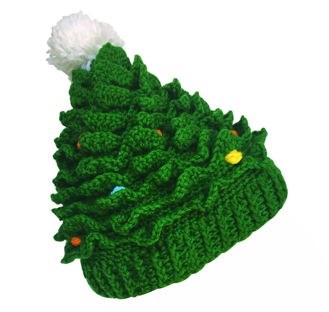 Новая детская Рождественская Елочная шляпа праздничное платье шерстяная шапка ручной работы теплая вязаная шапка Санта шапка бородатая шапка