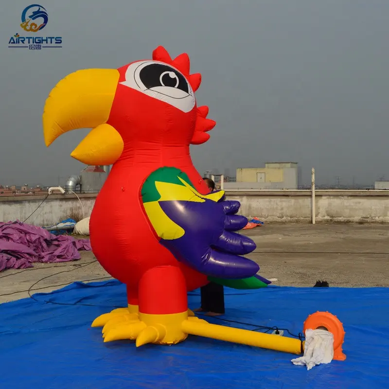 Globo de loro inflable grande colorido de animal inflable de exhibición al aire libre