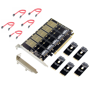 PCI-E 3.0 JMB585 M.2คีย์ X16 B NGFF อัปเกรดการ์ดขยาย4พอร์ต SATA 3.0 - Product Image 1