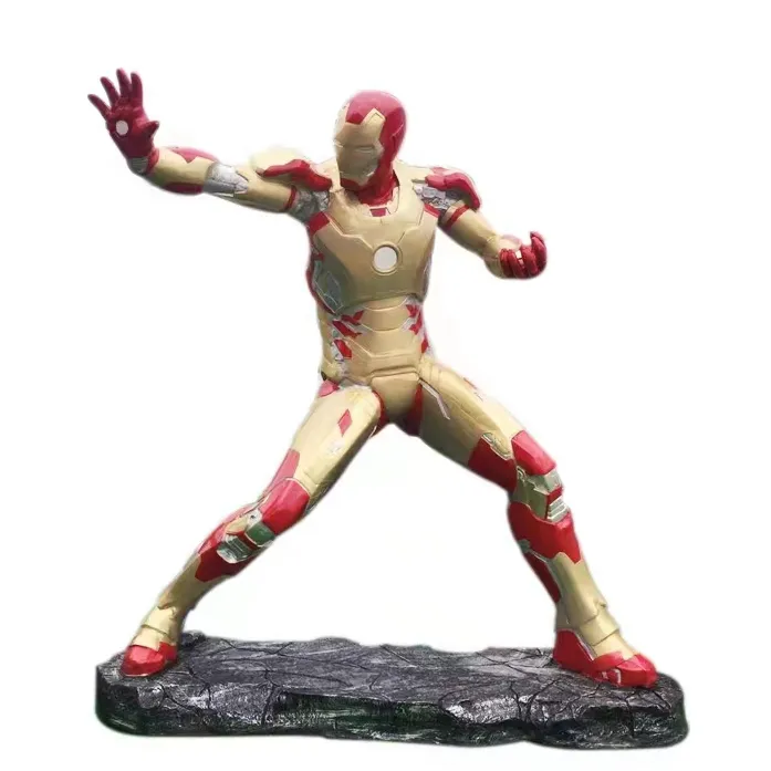 Statua a grandezza naturale Iron Man Custom Estatua Iron Man Figure resina in fibra di vetro per la decorazione del Cinema