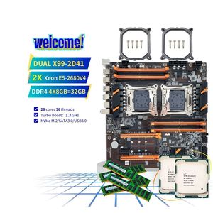 Pandl ใหม่ชุดเมนบอร์ดเดสก์ท็อป NVMe M2 Combo dual Xeon E5 DDR4 V4 ECC 4X8GB 2400MHz เมนบอร์ด X99 2680v4ซีพียูคู่ - Product Image 1