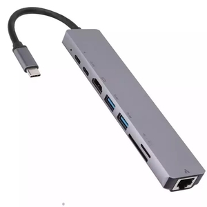 8合1扩展器适配器SD TF读卡器c型usb 3.0对接，用于计算机多功能USB集线器 - Product Image 4