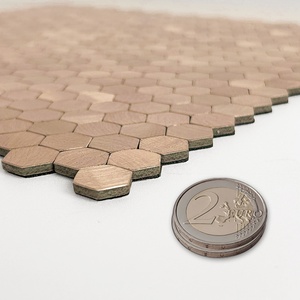 VividTiles самоклеящаяся металлическая плитка для пилинга и палки для кухни серебристо-Золотая алюминиевая поверхность - Product Image 3