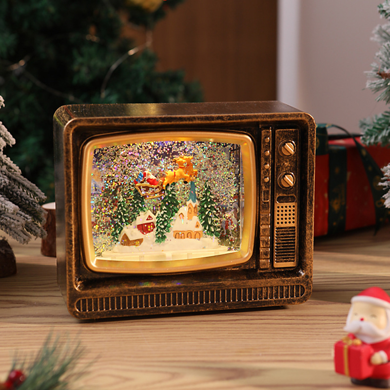 Maison de télévision peinte en or (18.5*15*7cm)