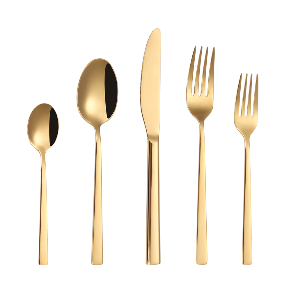 5 pezzi specchio oro (forchetta per insalata)