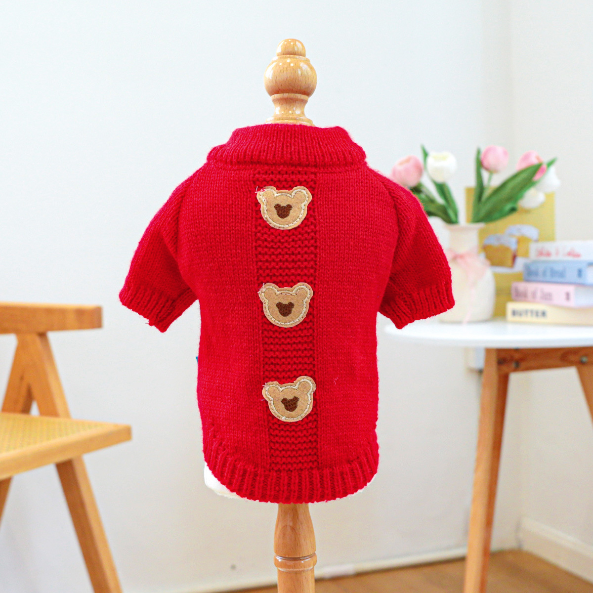 Jersey Cookie Bear-Bright red